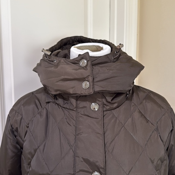 London Fog Women's Diamond Quilted Down Mid Length Moss Puffer Jacket Size XL - Picture 4 of 12